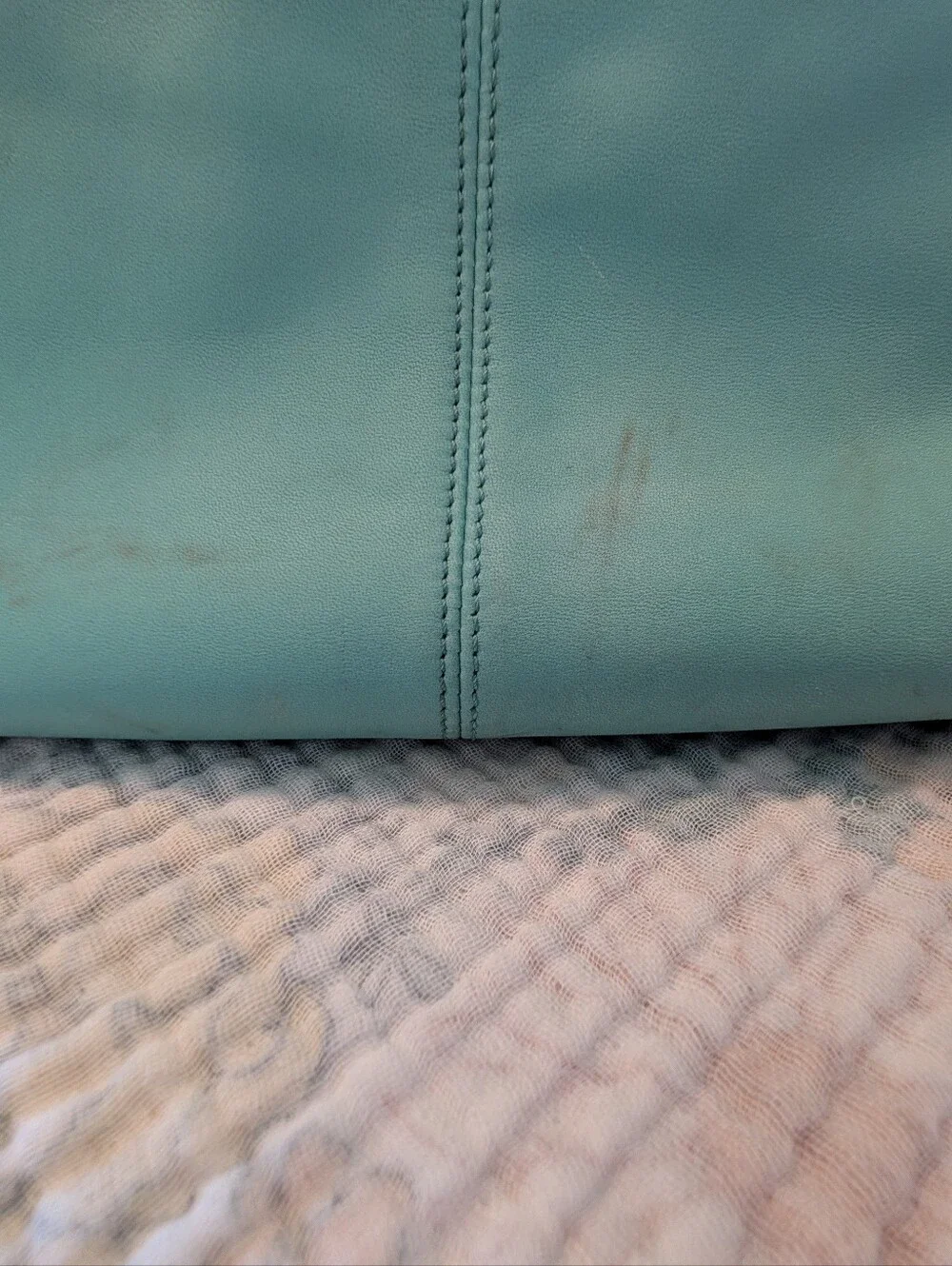 COACH Leather Gallery Bag with Double Straps In Lagoon Blue